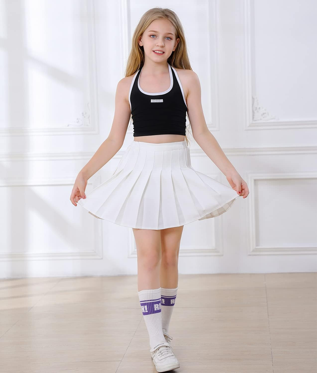 Girls Women Pleated Skirt School Uniform Mini Tennis Skirts