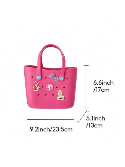 [Holiday Special] Barbie Lunch Bag for Women - Cute Crocs Design, Durable Lunch Tote Bags for Girls, Suitable Size in Pink, Pale Pink, and Blue with Handle, Ideal for School, Work, and Barbie Daylight Shiny Series